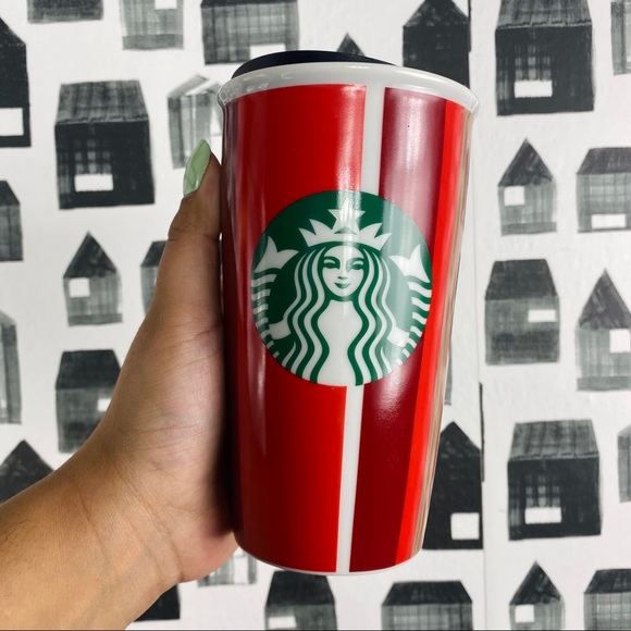Starbucks | Holiday Striped Ceramic Tumbler